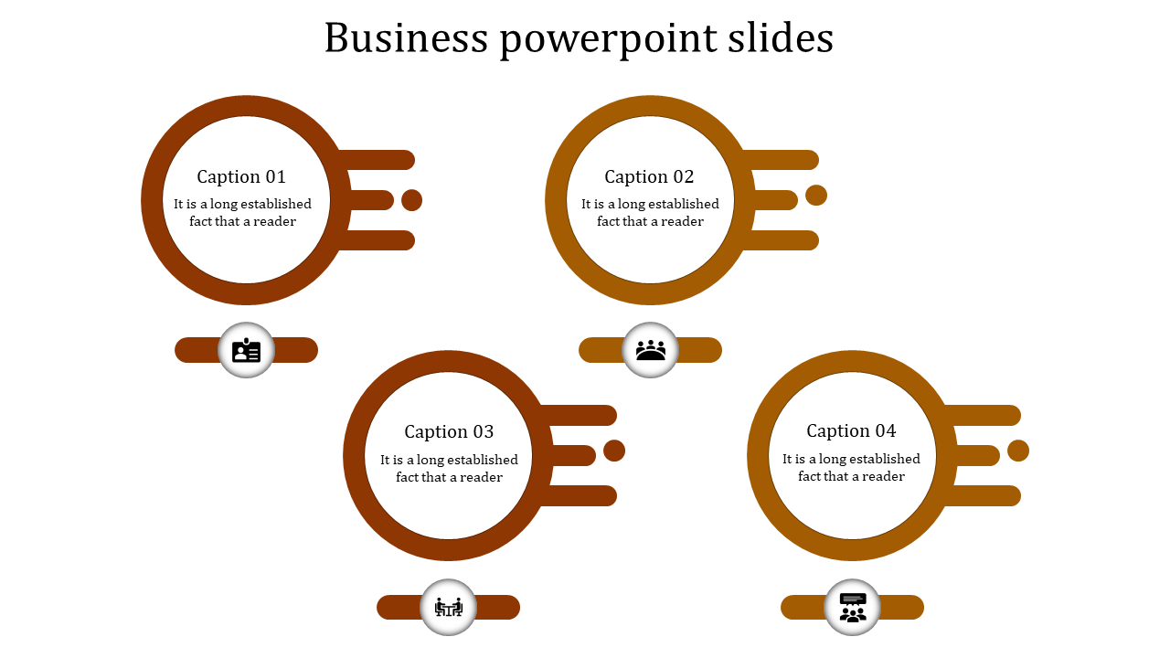 Stunning Business PowerPoint Slides In Brown Color
